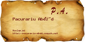 Pacurariu Abád névjegykártya